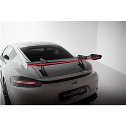 Maxton - Carbon Spoiler With Upper Swan Mounting V.1 + LED Porsche 718 Cayman 982c