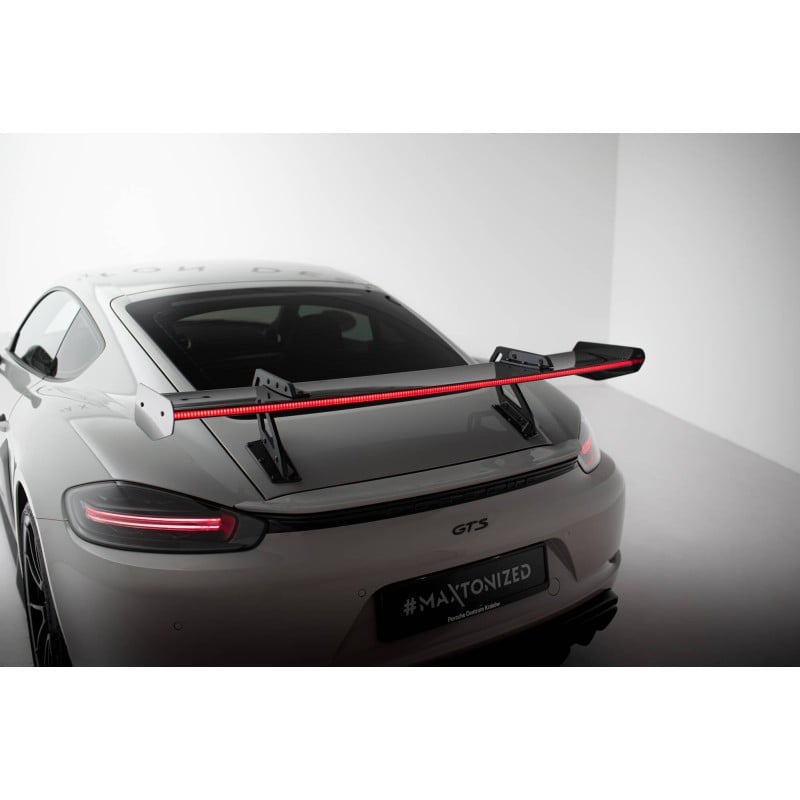Maxton - Carbon Spoiler With Upper Swan Mounting V.1 + LED Porsche 718 Cayman 982c