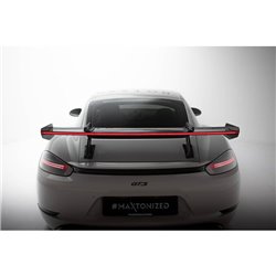 Maxton - Carbon Spoiler With Upper Swan Mounting V.1 + LED Porsche 718 Cayman 982c