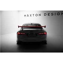Maxton - Carbon Spoiler With External Brackets Uprights V.2 + LED Audi A5 / A5 S-Line / S5 / RS5 Coupe F5 / F5 Facelift