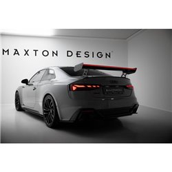Maxton - Carbon Spoiler With External Brackets Uprights V.2 + LED Audi A5 / A5 S-Line / S5 / RS5 Coupe F5 / F5 Facelift