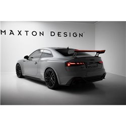 Maxton - Carbon Spoiler With External Brackets Uprights V.2 + LED Audi A5 / A5 S-Line / S5 / RS5 Coupe F5 / F5 Facelift