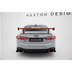 Maxton - Carbon Spoiler With External Brackets Uprights V.2 + LED Audi A5 / A5 S-Line / S5 / RS5 Coupe F5 / F5 Facelift