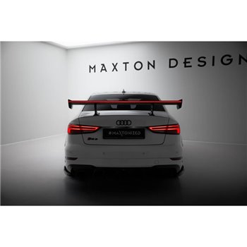 Maxton - Carbon Spoiler With Internal Brackets Uprights + LED Audi A3 / A3 S-Line / S3 / RS3 Sedan 8V / 8V Facelift