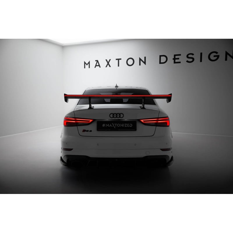 Maxton - Carbon Spoiler With Internal Brackets Uprights + LED Audi A3 / A3 S-Line / S3 / RS3 Sedan 8V / 8V Facelift