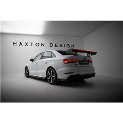 Maxton - Carbon Spoiler With Internal Brackets Uprights + LED Audi A3 / A3 S-Line / S3 / RS3 Sedan 8V / 8V Facelift