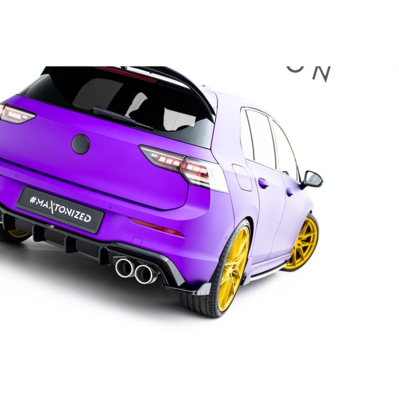 Maxton - Lames De Pare-Chocs Arrière Latérales V.6 + Flaps Volkswagen Golf R Mk8 Facelift