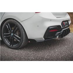 Maxton - Street Pro Lame Du Pare Chocs Arriere V.3 BMW 1 F20 M140i Noir-Rouge + Rabats Brillant