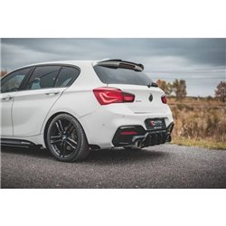 Maxton - Street Pro Lame Du Pare Chocs Arriere V.3 BMW 1 F20 M140i Noir + Rabats Brillant 