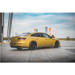 Maxton - Street Pro Diffuseur Arrière Complet Volkswagen Arteon R-Line Sedan / Shooting Brake Mk1 Noir-Rouge + Rabats Brillant