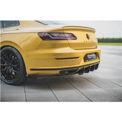 Maxton - Street Pro Diffuseur Arrière Complet Volkswagen Arteon R-Line Sedan / Shooting Brake Mk1 Noir-Rouge + Rabats Brillant