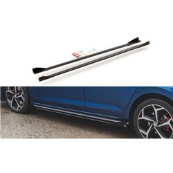 Maxton - Street Pro Rajouts Des Bas De Caisse Volkswagen Polo GTI Mk6 Noir-Rouge + Rabats Brillant