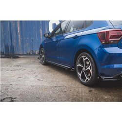 Maxton - Street Pro Rajouts Des Bas De Caisse Volkswagen Polo GTI Mk6 Noir-Rouge + Rabats Brillant