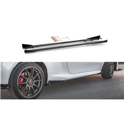 Maxton - Street Pro Rajouts Des Bas De Caisse Toyota GR Yaris Mk4 Noir-Rouge + Rabats Brillant
