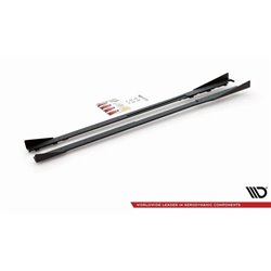 Maxton - Street Pro Rajouts Des Bas De Caisse Toyota GR Yaris Mk4 Noir-Rouge + Rabats Brillant