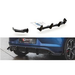 Maxton - Street Pro Diffuseur Arrière Complet Volkswagen Polo GTI Mk6 Noir + Rabats Brillant