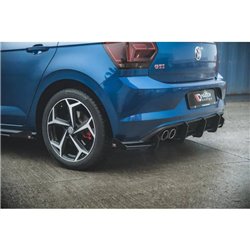 Maxton - Street Pro Diffuseur Arrière Complet Volkswagen Polo GTI Mk6 Noir + Rabats Brillant 