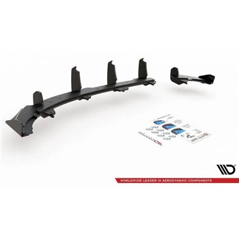 Maxton - Street Pro Diffuseur Arrière Complet Volkswagen Polo GTI Mk6 Noir + Rabats Brillant 