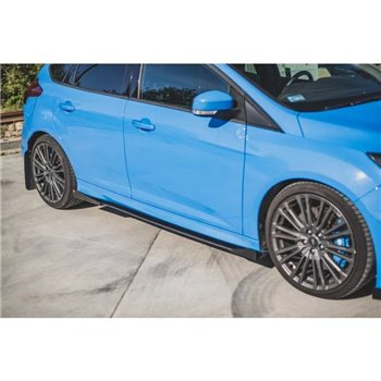 Maxton - Street Pro Rajouts Des Bas De Caisse Ford Focus RS Mk3 Noir-Rouge + Rabats Brillant