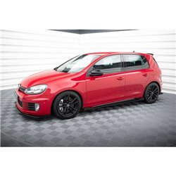 Maxton - Street Pro Rajouts Des Bas De Caisse Volkswagen Golf GTI Mk6 Noir-Rouge + Rabats Brillant