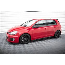 Maxton - Sports Durabilité Rajouts Des Bas De Caisse Volkswagen Golf GTI Mk6 Noir-Rouge