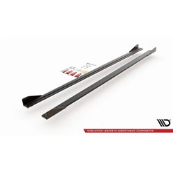 Maxton - Street Pro Rajouts Des Bas De Caisse Volkswagen Polo GTI Mk6 Noir + Rabats Brillant 