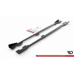 Maxton - Street Pro Rajouts Des Bas De Caisse BMW 1 F21 M135i / M140i / M-Pack Noir-Rouge + Rabats Brillant