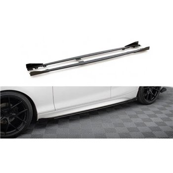 Maxton - Street Pro Rajouts Des Bas De Caisse V.2 BMW 1 F20 M135i / M140i / M-Pack Noir-Rouge + Rabats Brillant