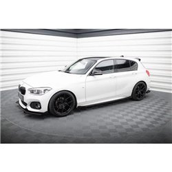 Maxton - Street Pro Rajouts Des Bas De Caisse V.2 BMW 1 F20 M135i / M140i / M-Pack Noir-Rouge + Rabats Brillant