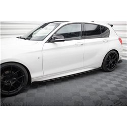 Maxton - Street Pro Rajouts Des Bas De Caisse V.2 BMW 1 F20 M135i / M140i / M-Pack Noir-Rouge + Rabats Brillant