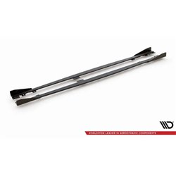 Maxton - Street Pro Rajouts Des Bas De Caisse V.2 BMW 1 F20 M135i / M140i / M-Pack Noir-Rouge + Rabats Brillant