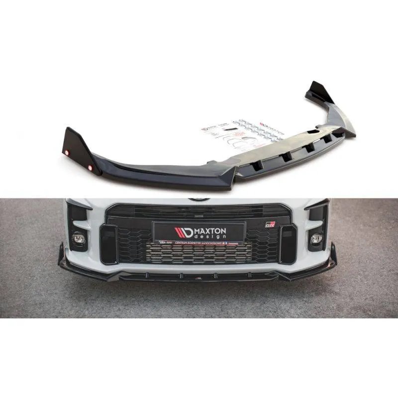 Maxton - Lame Du Pare-Chocs Avant V.2 + Ailerons Toyota GR Yaris Mk4 Noir Brillant