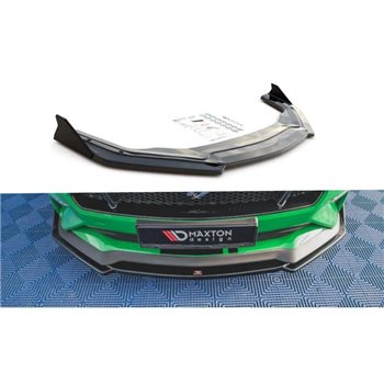 Maxton - Lame Du Pare-Chocs Avant V.2 + Ailerons Ford Mustang GT Noir Brillant