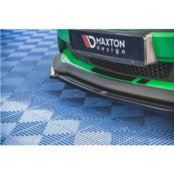 Maxton - Lame Du Pare-Chocs Avant V.2 + Ailerons Ford Mustang GT Noir Brillant