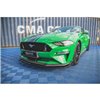 Maxton - Lame Du Pare-Chocs Avant V.2 + Ailerons Ford Mustang GT Noir Brillant