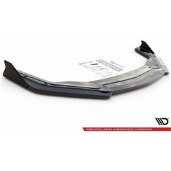 Maxton - Lame Du Pare-Chocs Avant V.2 + Ailerons Ford Mustang GT Noir Brillant