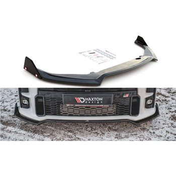 Maxton - Lame Du Pare-Chocs Avant V.3 + Ailerons Toyota GR Yaris Mk4 Noir Brillant