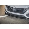 Maxton - Lame Du Pare-Chocs Avant V.2 + Ailerons Skoda Octavia RS Mk4 Noir Brillant