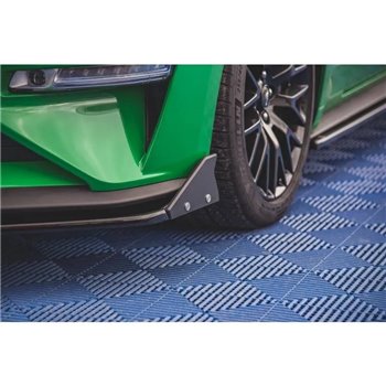 Maxton - Lame Du Pare-Chocs Avant V.1 + Ailerons Ford Mustang GT Mk6 Facelift Noir Brillant