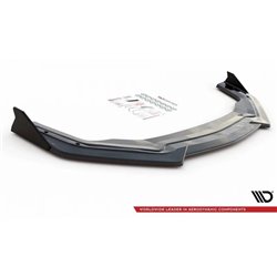 Maxton - Lame Du Pare-Chocs Avant V.1 + Ailerons Ford Mustang GT Mk6 Facelift Noir Brillant