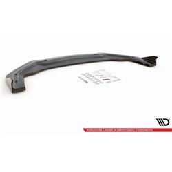 Maxton - Lame Du Pare-Chocs Avant V.1 + Ailerons Ford Mustang GT Mk6 Facelift Noir Brillant