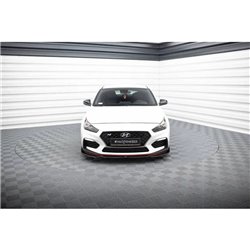 Maxton - Lame Du Pare-Chocs Avant V.6 + Ailerons Hyundai I30 N Mk3 Hatchback/Fastback Noir Brillant