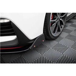 Maxton - Lame Du Pare-Chocs Avant V.6 + Ailerons Hyundai I30 N Mk3 Hatchback/Fastback Noir Brillant