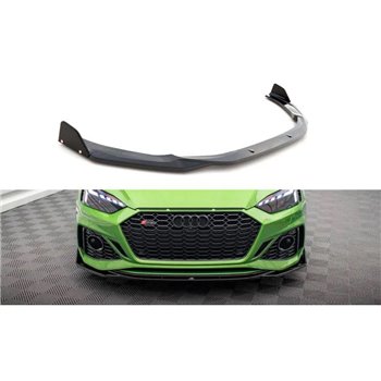 Maxton - Lame Du Pare-Chocs Avant V.1 + Ailerons Audi RS5 F5 Facelift Noir Brillant