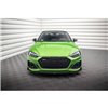 Maxton - Lame Du Pare-Chocs Avant V.1 + Ailerons Audi RS5 F5 Facelift Noir Brillant