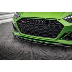 Maxton - Lame Du Pare-Chocs Avant V.1 + Ailerons Audi RS5 F5 Facelift Noir Brillant