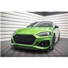 Maxton - Lame Du Pare-Chocs Avant V.1 + Ailerons Audi RS5 F5 Facelift Noir Brillant