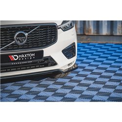 Maxton - Lame Du Pare-Chocs Avant V.1 Volvo XC60 Mk2 R-Design Noir Brillant