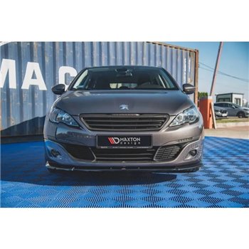 Maxton - Lame Du Pare-Chocs Avant V.2 Peugeot 308 Mk2 Noir Brillant