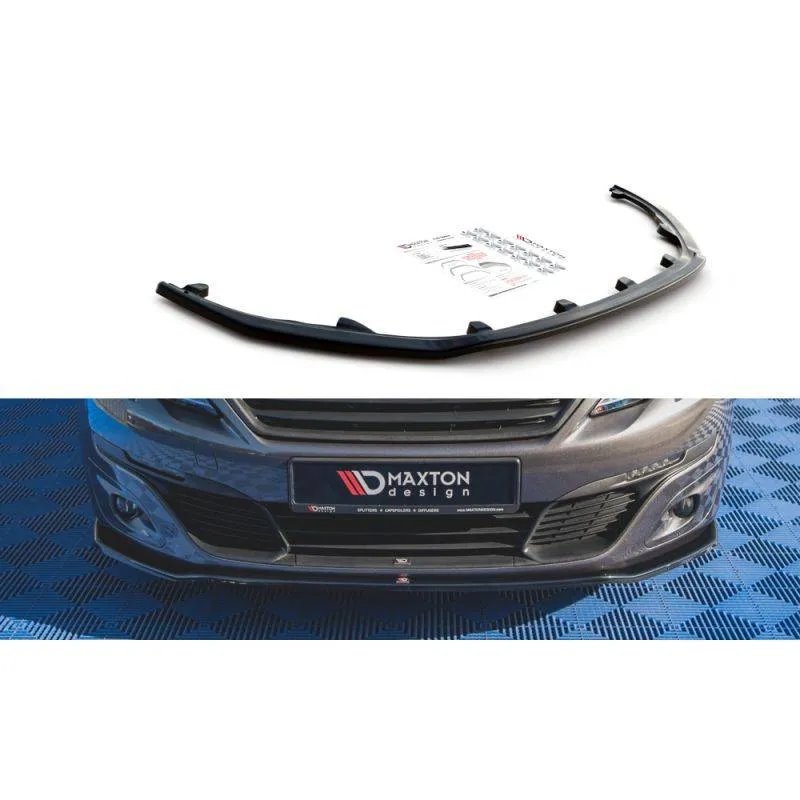 Maxton - Lame Du Pare-Chocs Avant V.1 Peugeot 308 Mk2 Noir Brillant